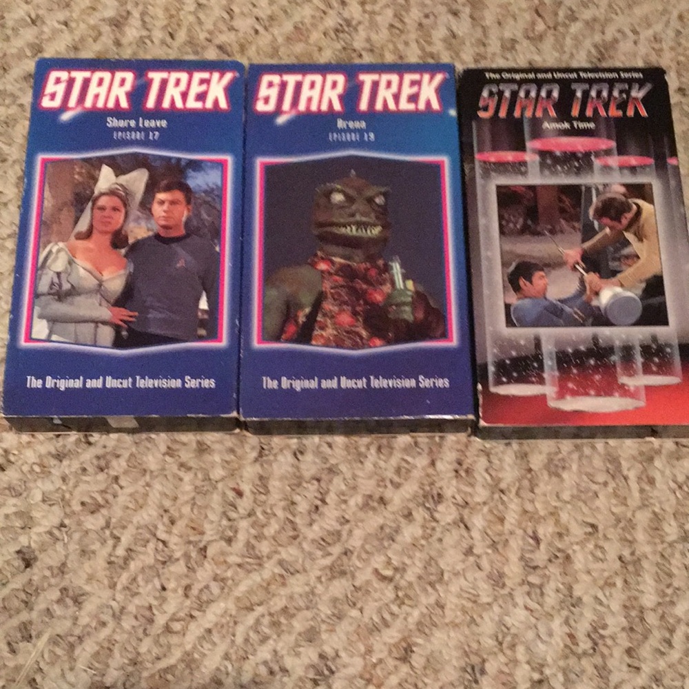 Vintage set of three Star Trek VHS